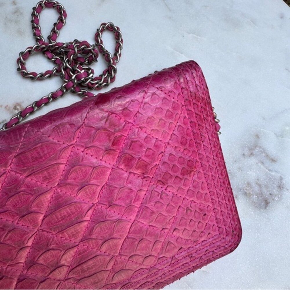 Chanel Exotic Python Boy WOC Wallet on Chain Crossbody - Picture 7 of 15